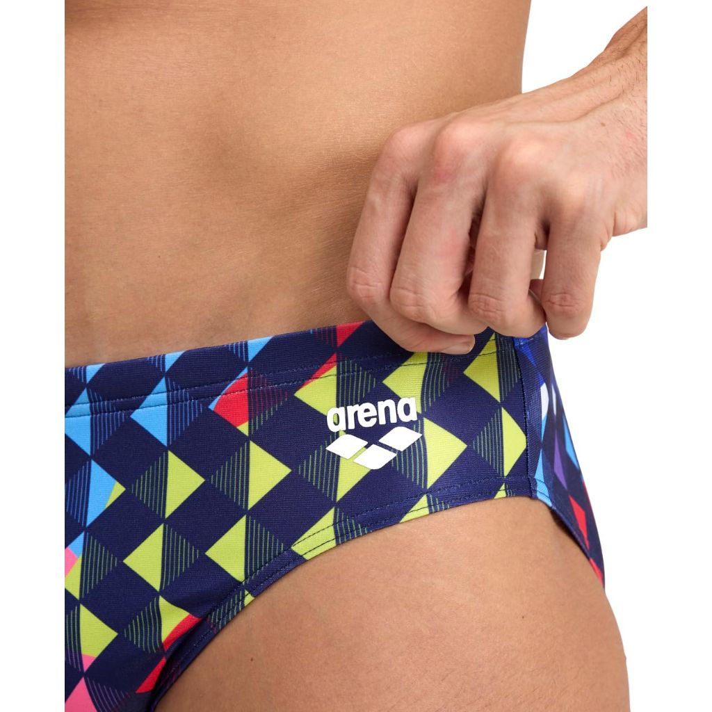 ARENA Performance Men's Carnival Swim Brief, Navy/Multi - Size 22