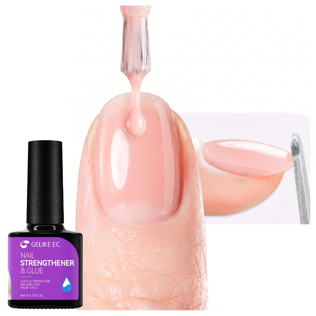 Gelike EC 6-in-1 Jelly Gel Nail Glue: Cheer Pink UV Rubber Base Gel