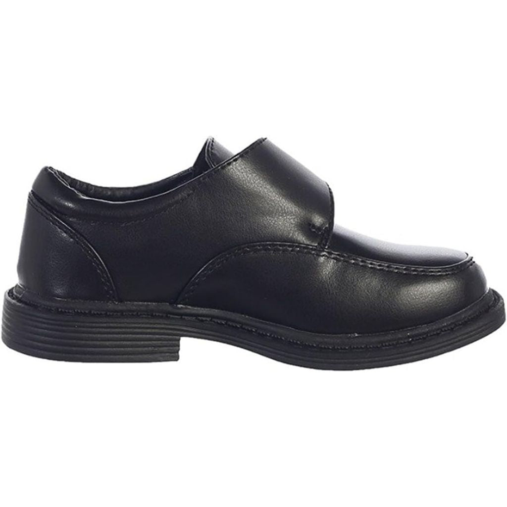 Lito Boys Matte Dress Shoes with Strap, Boys' 5, Black