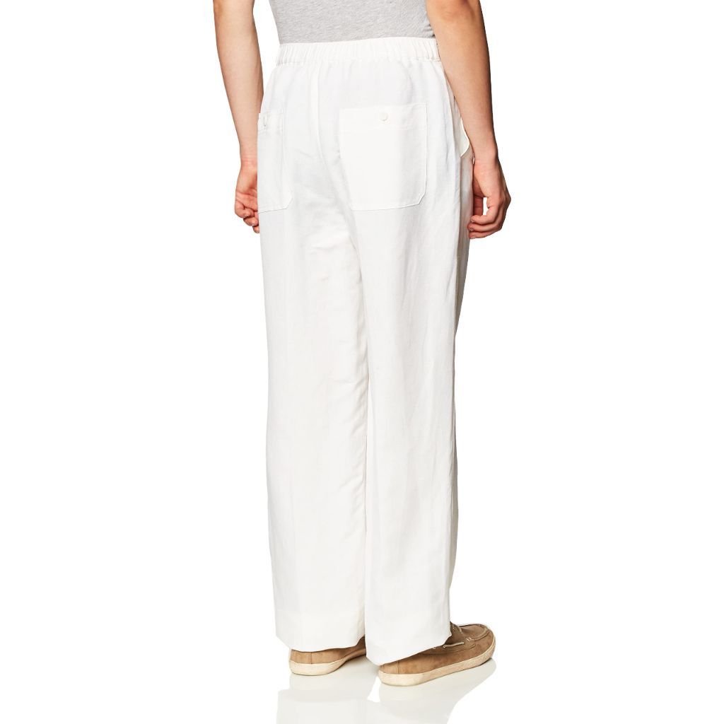 Cubavera Men's Linen-Blend Pants with Drawstring, Bright White - size 3XB/3XG