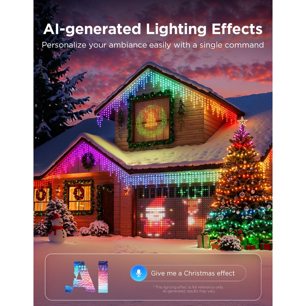 Govee Christmas Lights 2, RGBWIC 164FT 500LEDs String Lights for Holiday Decor, Smart Indoor Outdoor LED Decoration with Shape Mapping Function, 130+ Scene Modes, APP Control, Green Wire