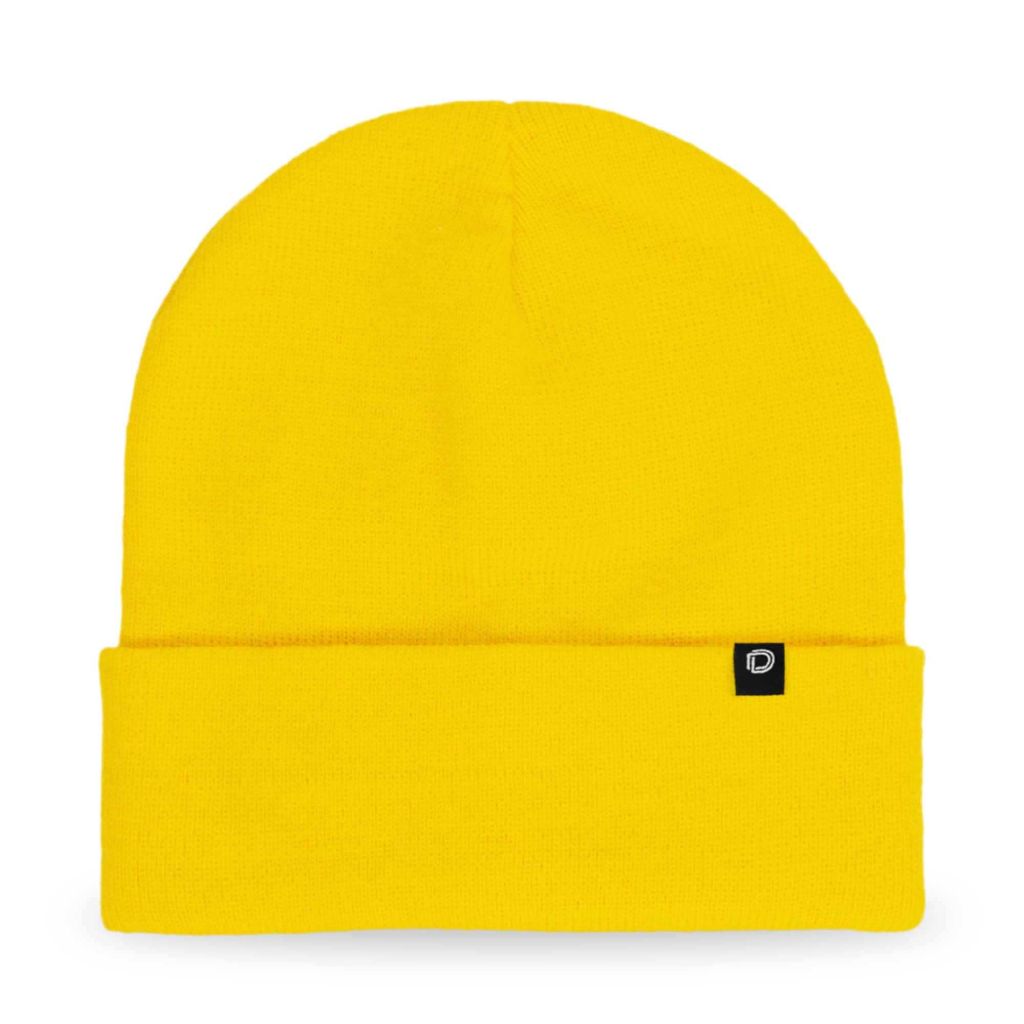 DALIX Cuff Beanie Cap 12" in Yellow