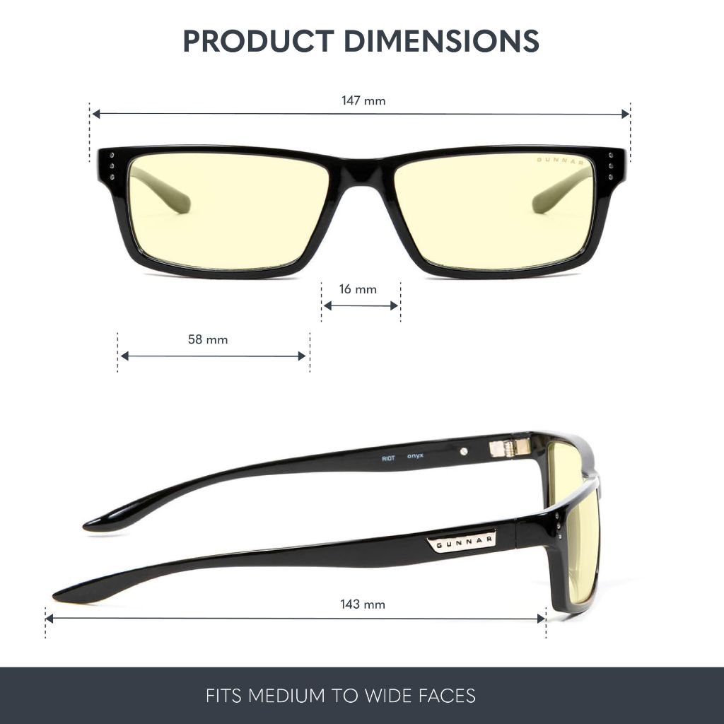 GUNNAR Premium Computer and Gaming Glasses For Men & Women - Riot Amber Tinted