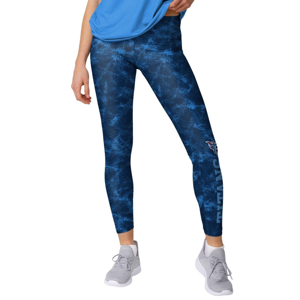 FOCO Women's NFL Team Color Cloud Leggings - Tennessee Titans, Blue (Large)