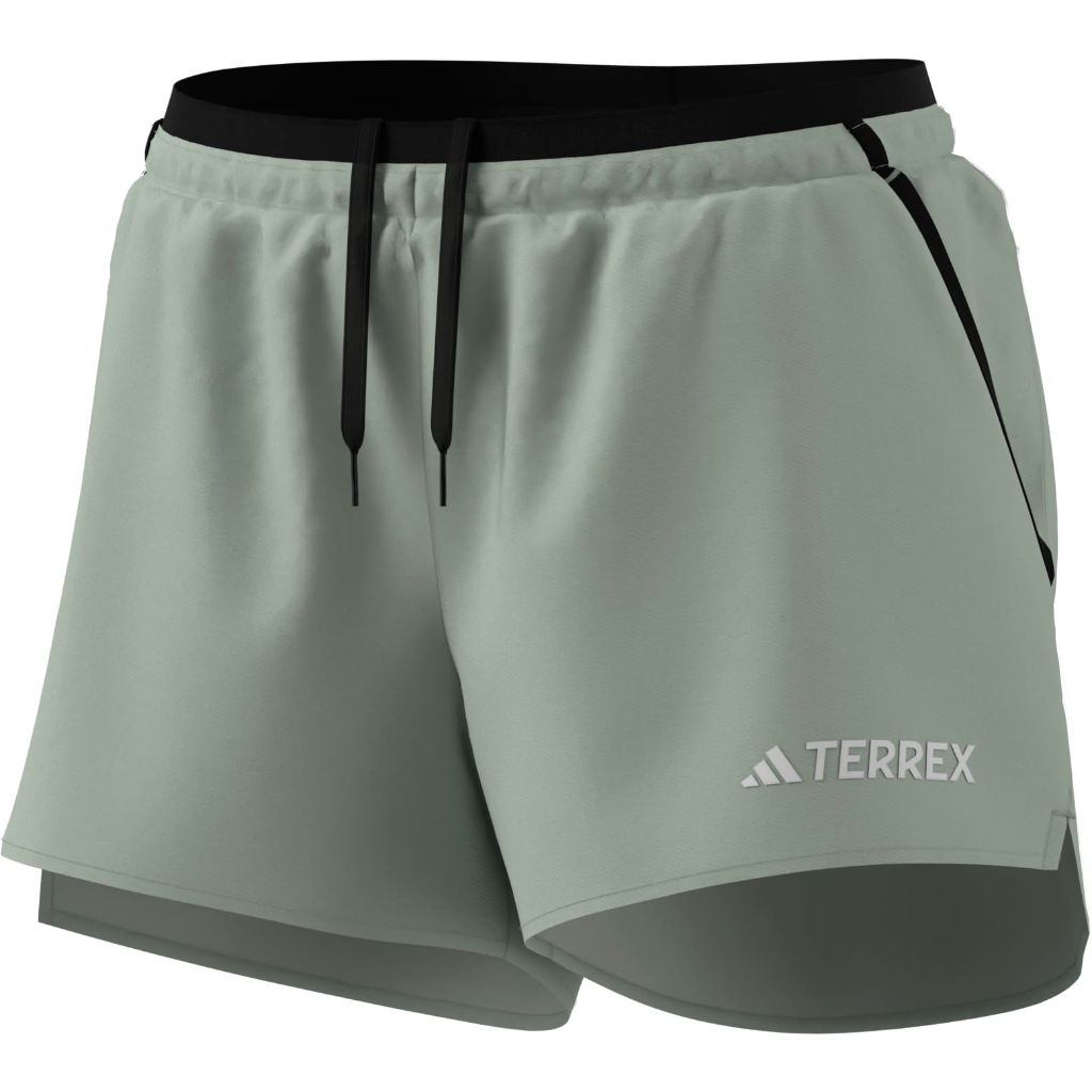 Adidas Women's Terrex Multi Light Trail Running Shorts, Linen Green, Large/3" Inseam