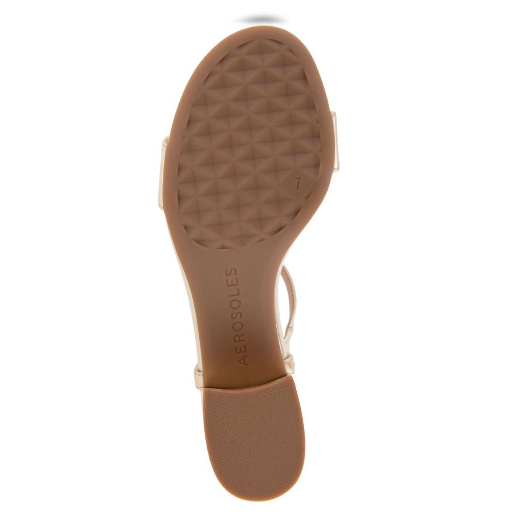 Aerosoles Women's Cairo Heeled Sandal, Gold Metallic Faux Leather, 6W