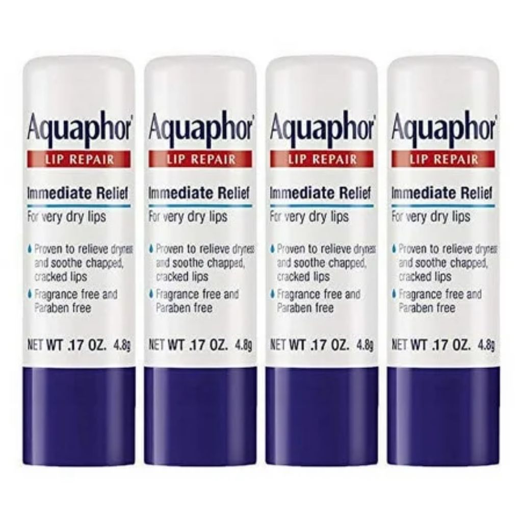 Aquaphor Lip Repair Stick - Soothes Dry Chapped Lips - 0.17 Ounce (Pack of 4)