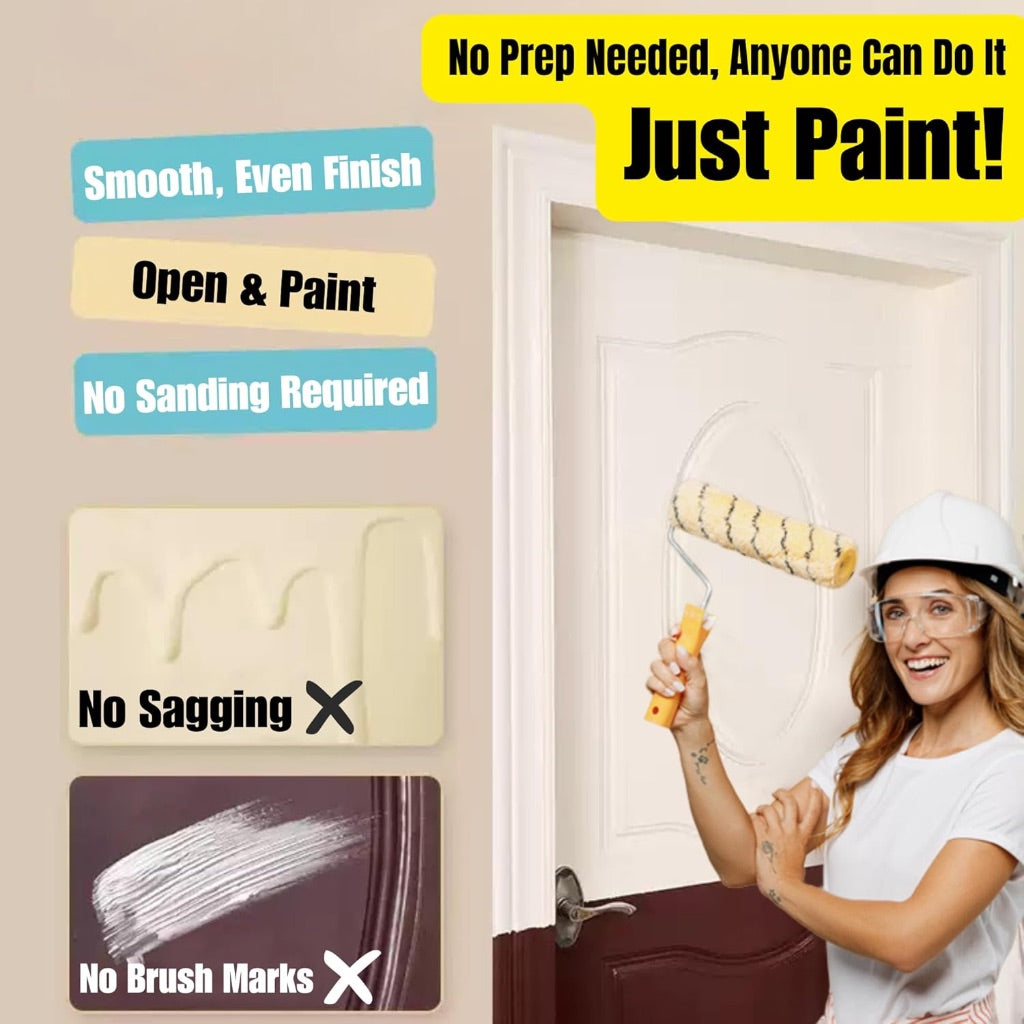 All-in-One Chalk Matte Paint for Wood Furniture - 30min Quick-Dry, No Primer or Topcoat Needed, Water-Based -  1qt (Black)