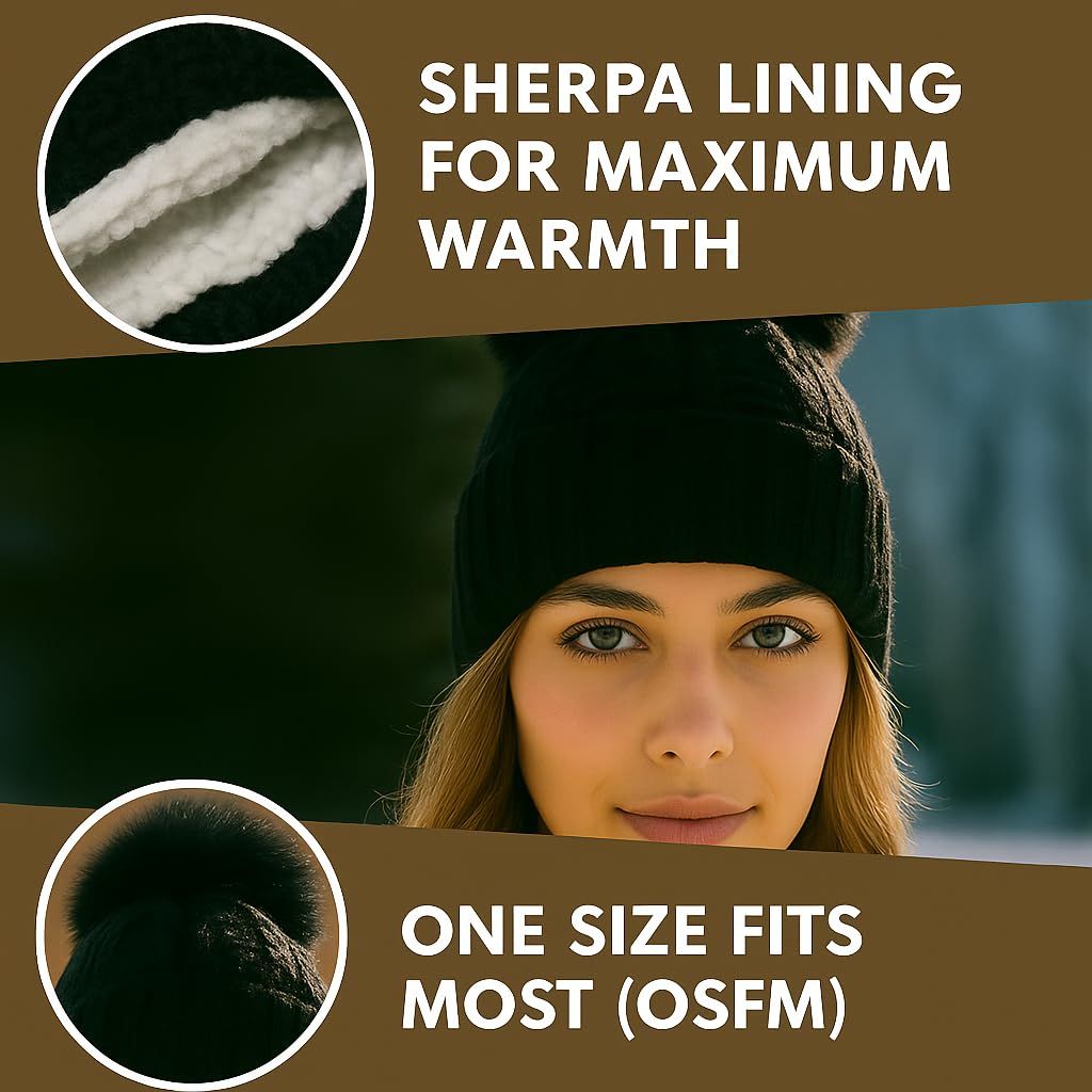 Polar Extreme Heat Women's Sherpa-Lined Beanie and Skull Cap, One Size Fits Most - Black Marl