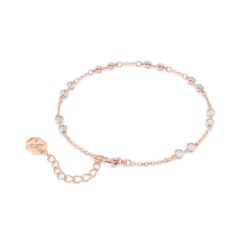 Swarovski Remix Collection strand, Round cut, clear, Rose gold-tone finish 5664055
