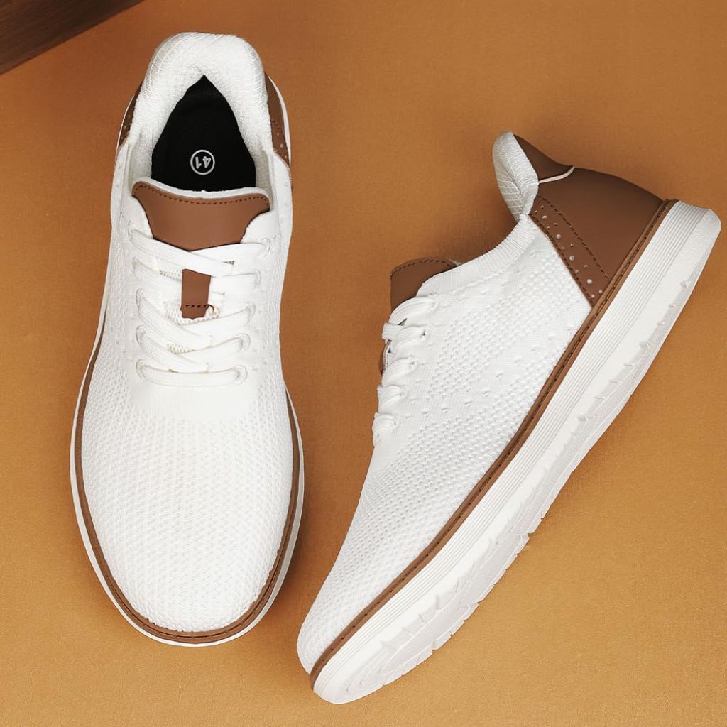 EADNLY Mens Slip On Casual Dress Sneakers (White,47)