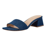 Marc Fisher LTD Women's Olysa Heeled Sandal, Dark Blue Denim 400, 9