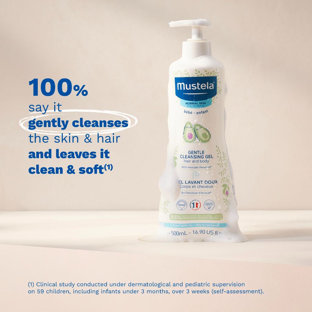 Mustela Gentle Cleansing Gel - Baby Wash for Delicate Skin and Hair - 25.35 fl. oz.