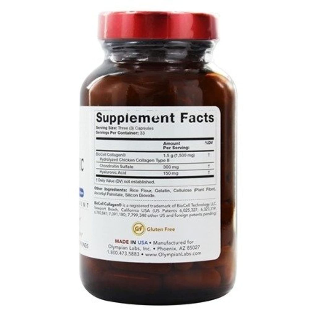 Olympian Labs Hyaluronic Acid with BioCell Collagen Type II - 100 Capsules
