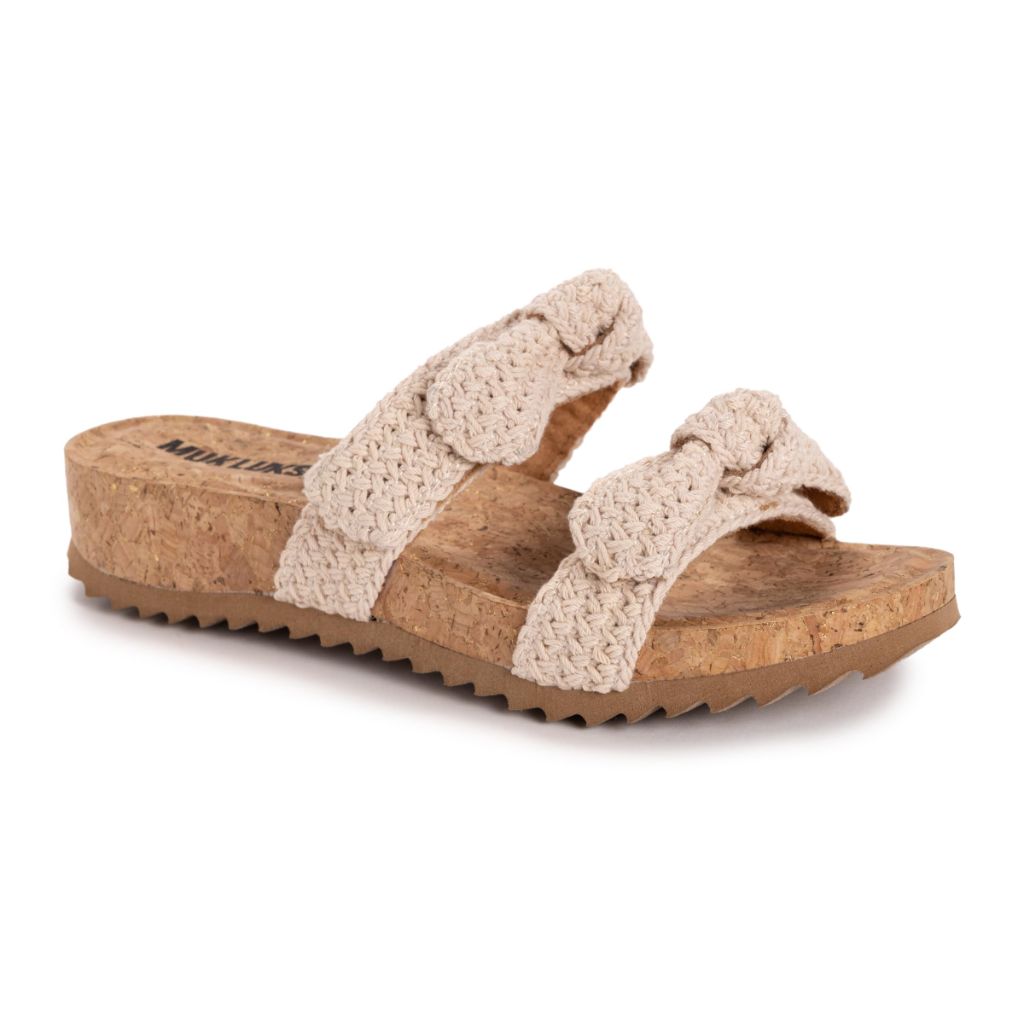 MUKS LUKS Women's Posie Wedge Sandal - Natural Crochet, Size 11