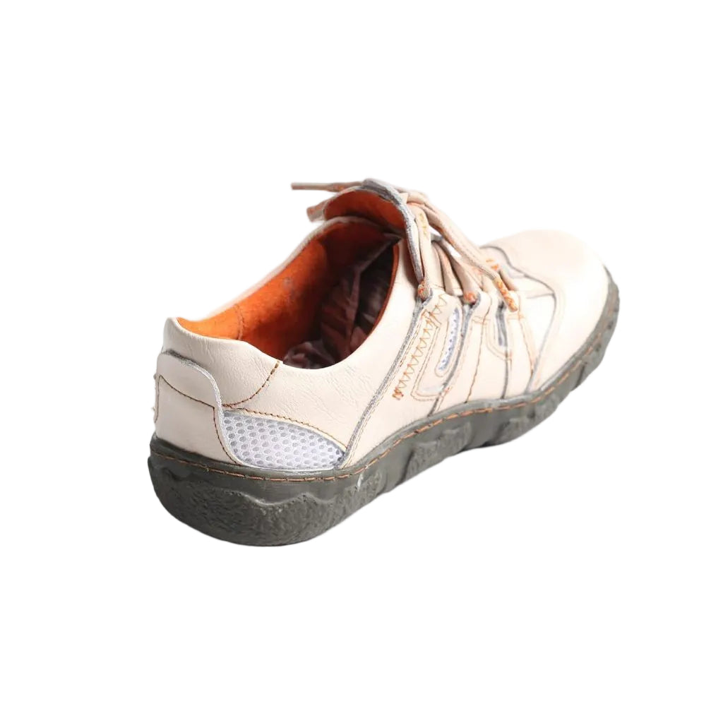 TMA EYES Women's Casual Lace-Up Breathable Mesh and Leather Sneaker