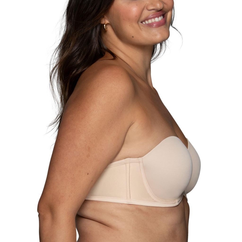 Vanity Fair Women's Beauty Back Smoothing Strapless Bra, 4-Way Stretch Fabric, Lightly Lined Cups up to H, Rose Beige