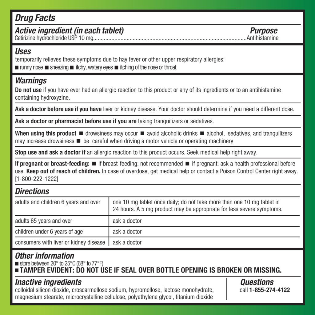 Amazon Basic Care All Day Allergy, Cetirizine Hydrochloride Tablets, 10 mg, 24-Hour  300 Count