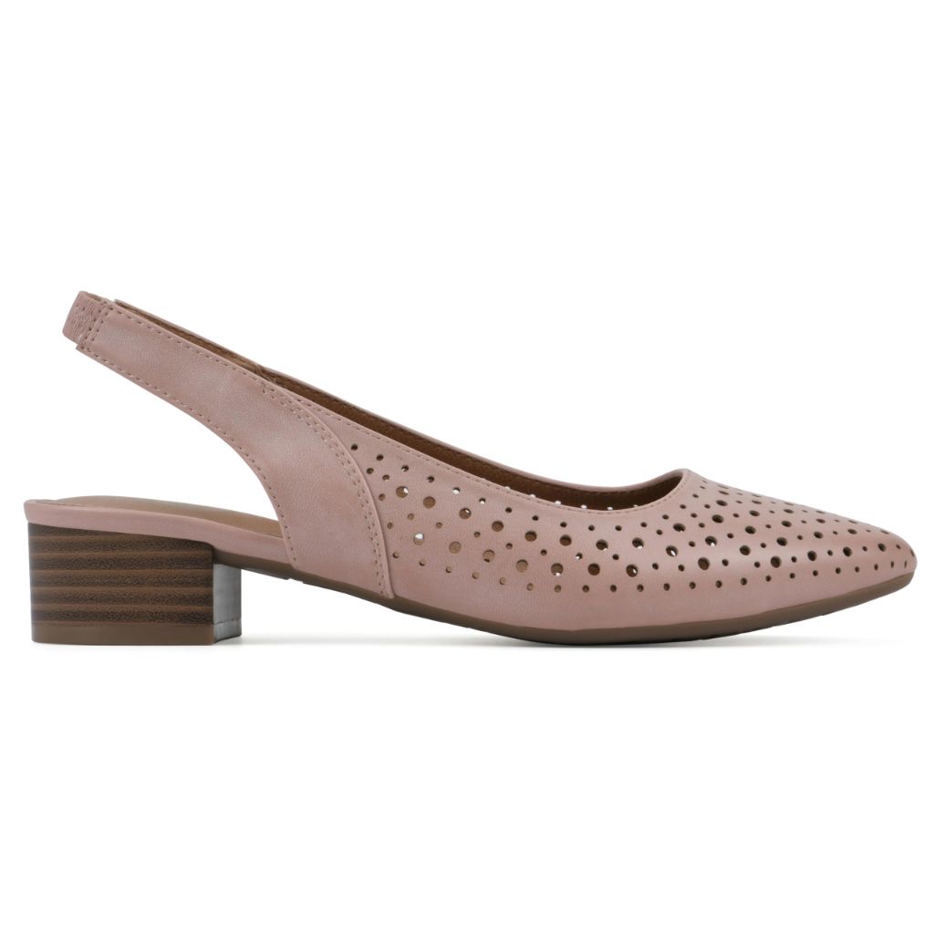 WHITE MOUNTAIN Women's Boronic Low Block Heel, Blush/Smooth, 6.5 W