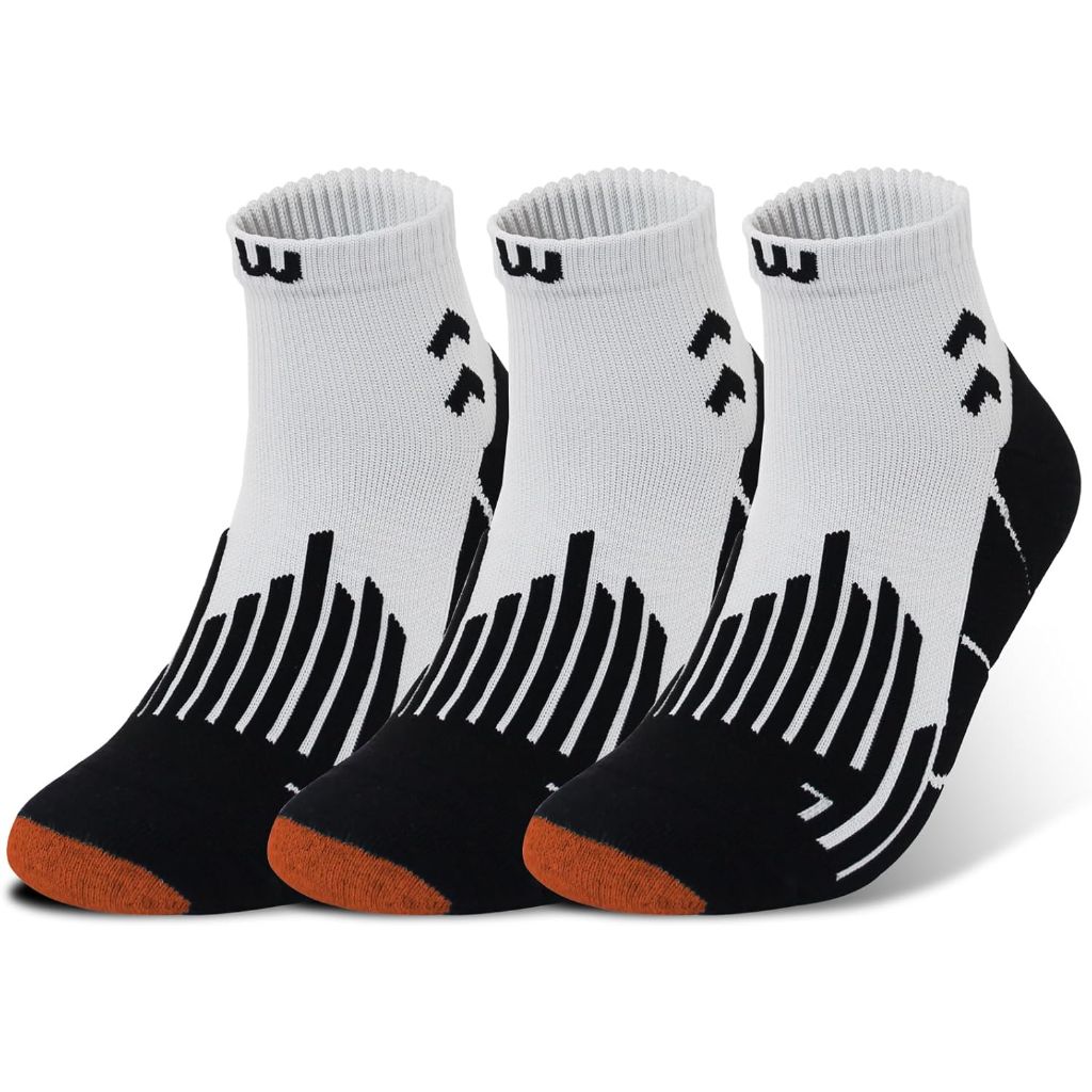 Wildarms Compression Running Ankle Socks for Men Athletic Anti Blister Socks with Cushion, 3 Pairs Basketball Sport Socks - Size 10-13