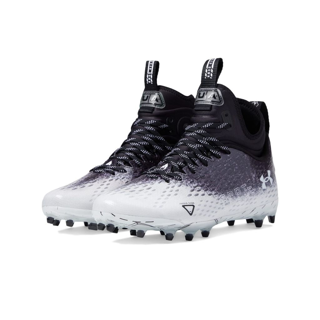 Under Armour Men's Sportlight Lux MC 2.0 Football Cleats - Black/White/Silver, Size 11.5