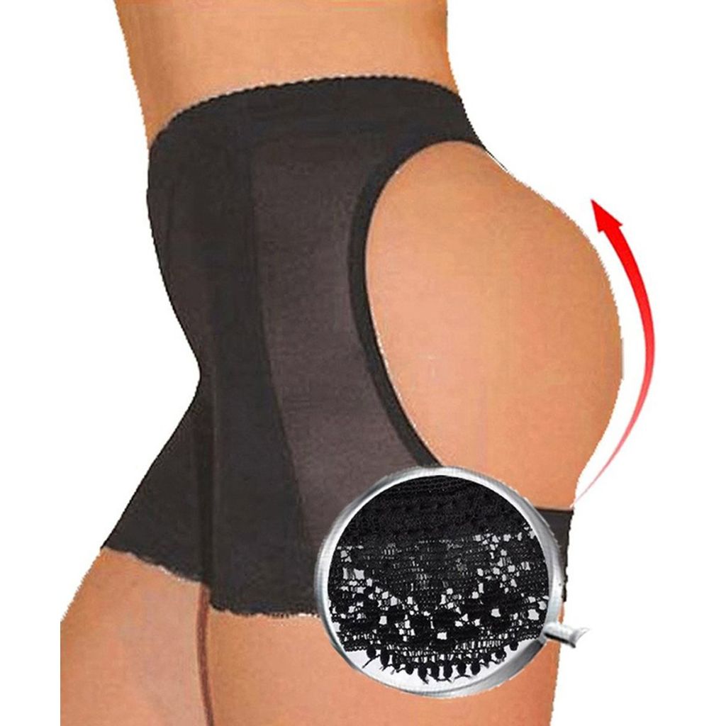 FUTATA Women Butt Lifter Shapewear- Padded Underwear Panties Black (lace)