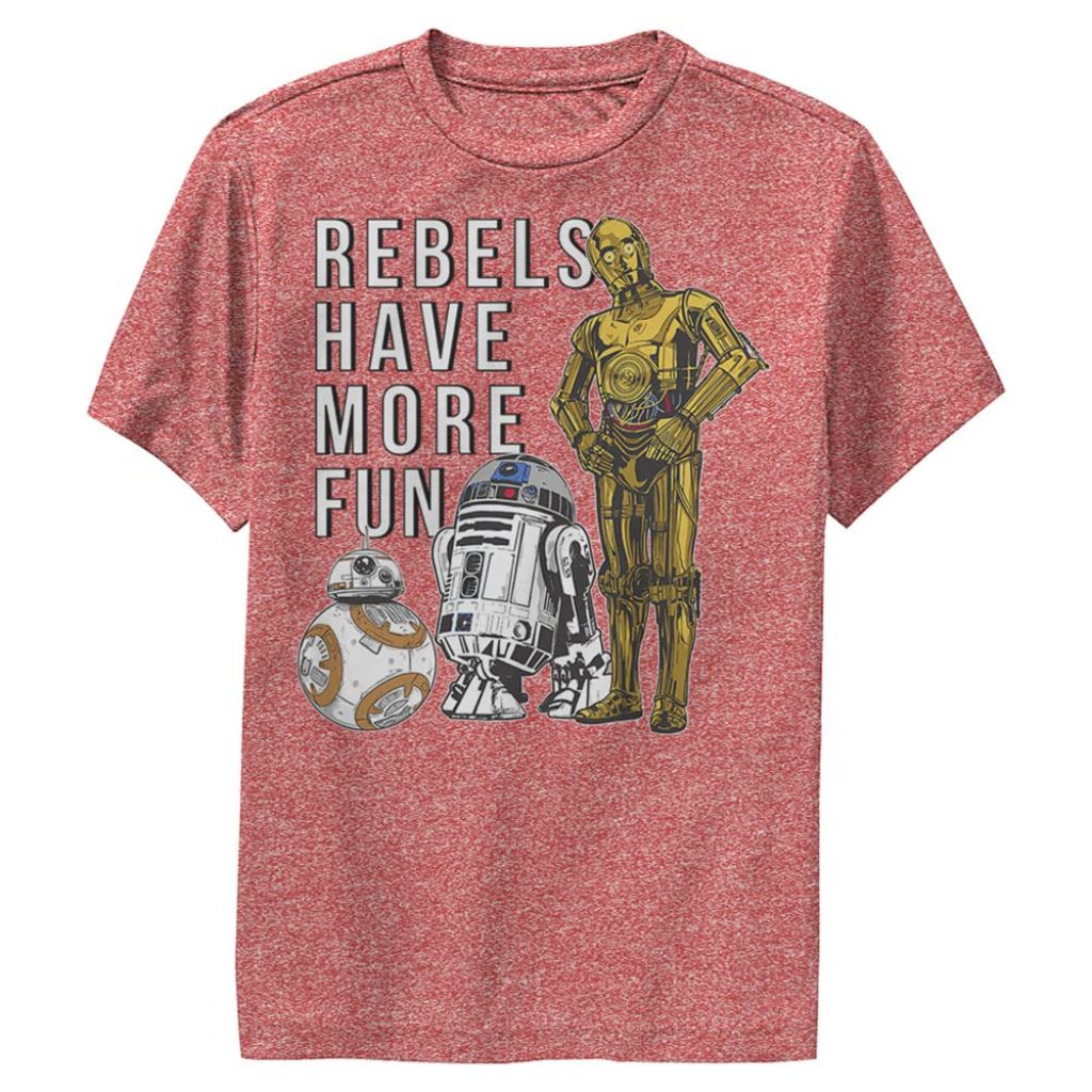 Star Wars : The Last Jedi Rebels Boys Short Sleeve Tee Shirt, Red Heather, Large