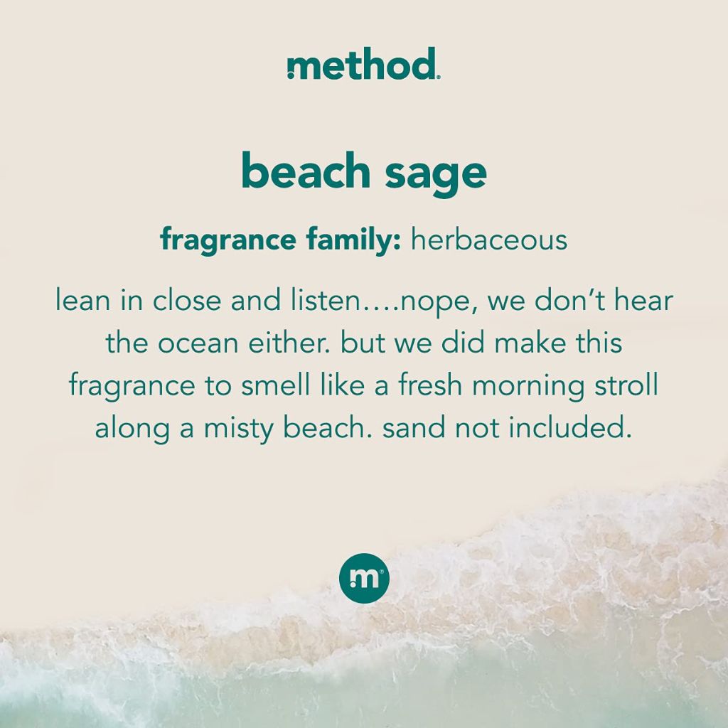 Method Liquid Laundry Detergent; Beach Sage Scent, Stain Remover; ; 66 Loads per 53.5 oz Bottle; (Pack of 1)