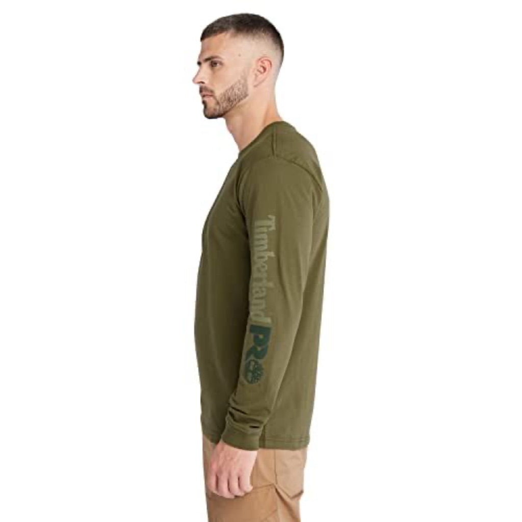 Timberland PRO Men's Core Logo Long-Sleeve T-Shirt - Olive Night, Large