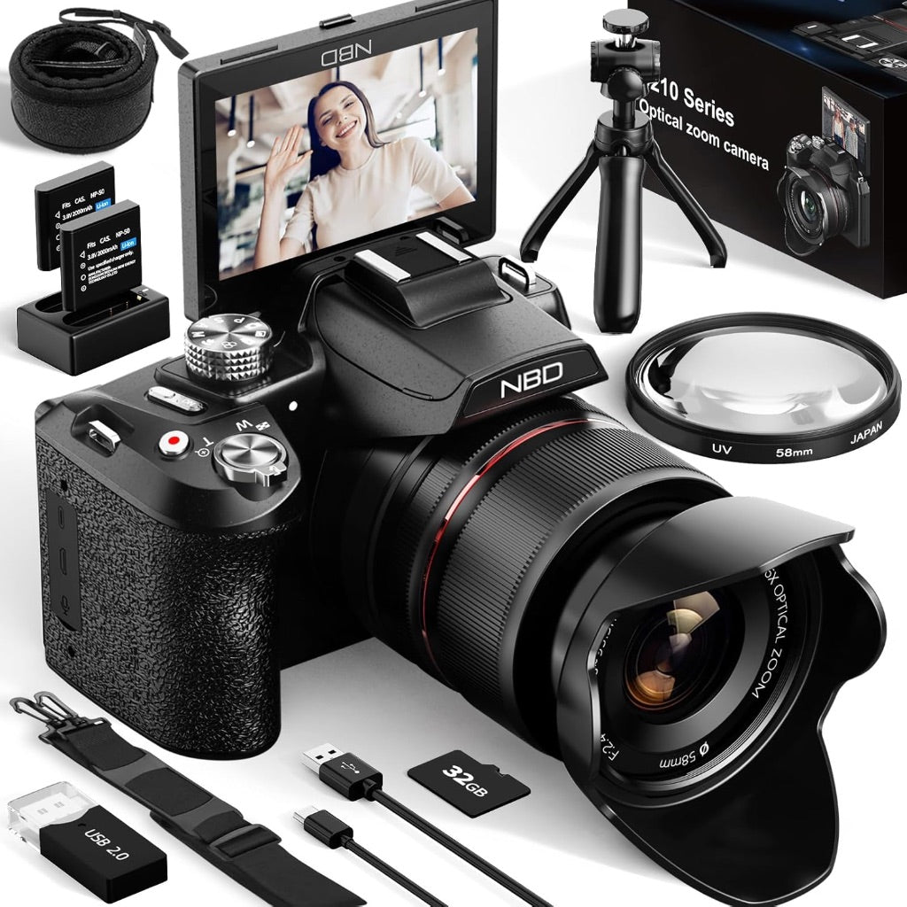 NBD 64MP Digital Cameras for Photography,5K Vlogging Cameras for YouTube,