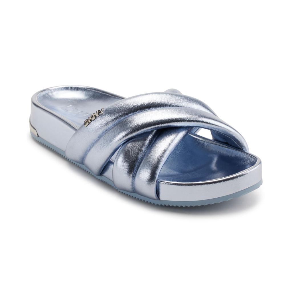 DKNY Women's Indra-Criss Cross Flat Sandals - Celeste, Size 6.5