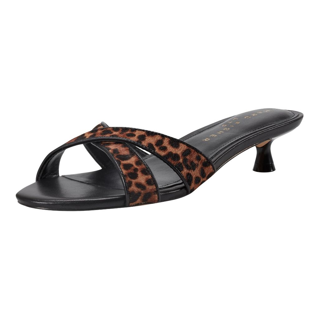 Marc Fisher LTD Women's Tracey Heeled Sandal, Leopard/Black 210 - size 8M