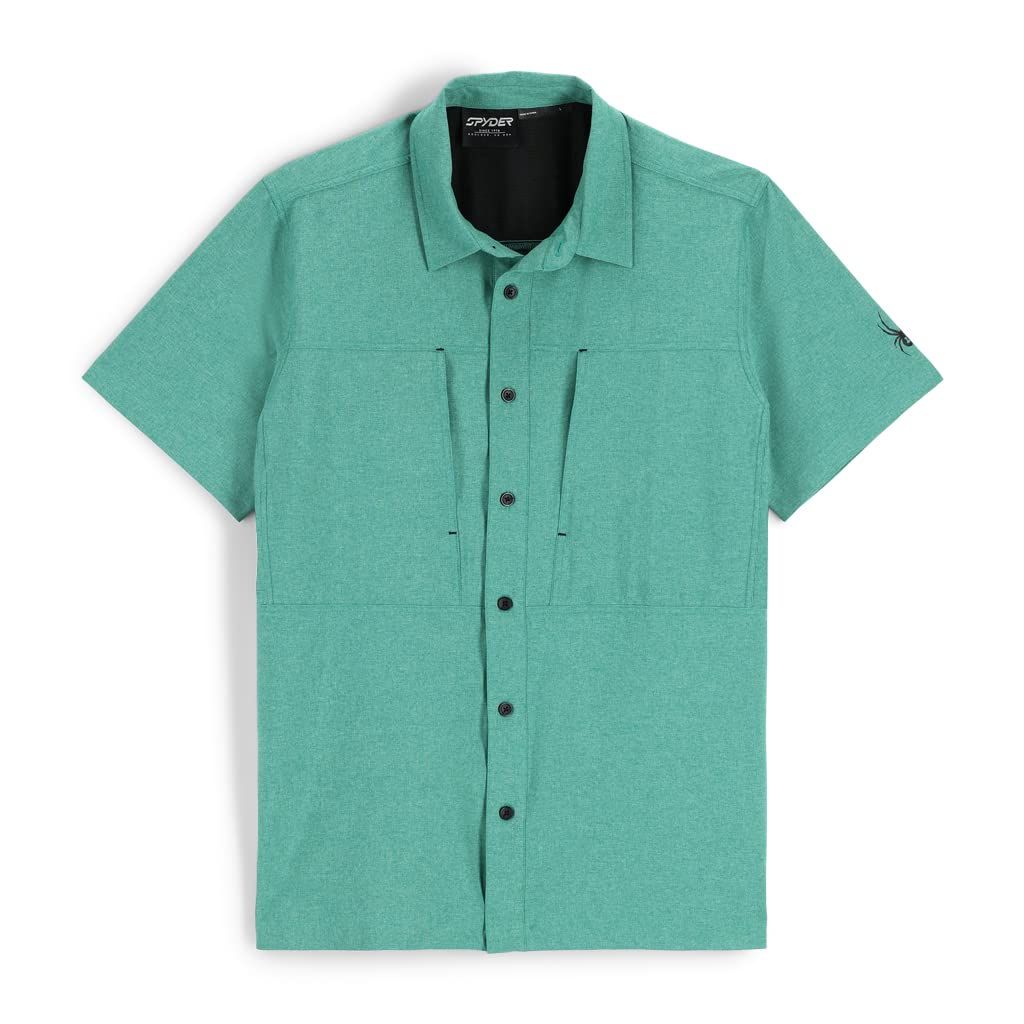 Spyder Men's Canyon Short Sleeve Shirt, Verdant Green, Medium