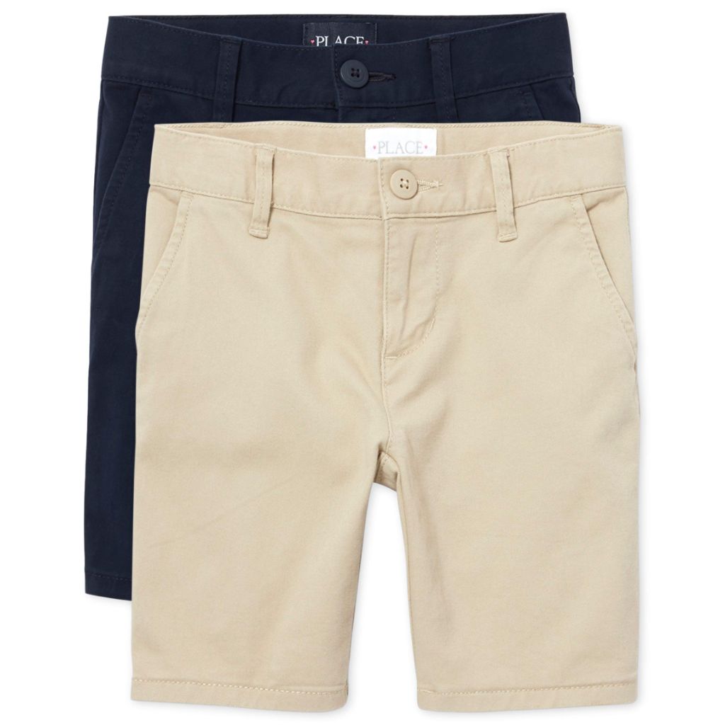 The Children's Place girls Chino Shorts, Sandy/Tidal 2 Pack, 12 US