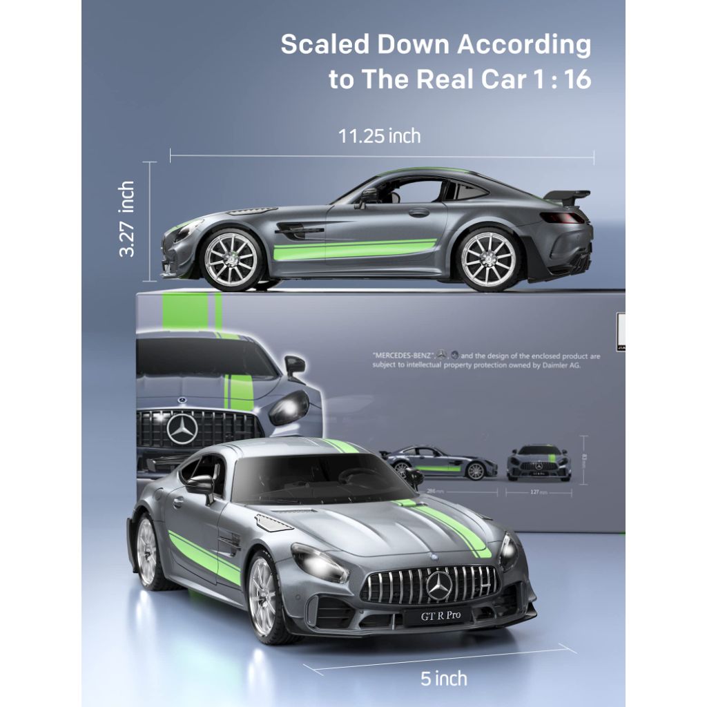 MIEBELY Remote Control Car, Mercedes Benz 1/16 Scale Official Authorized GT R Pro Rc Cars 7.4V 500mAh Rechargeable Battery