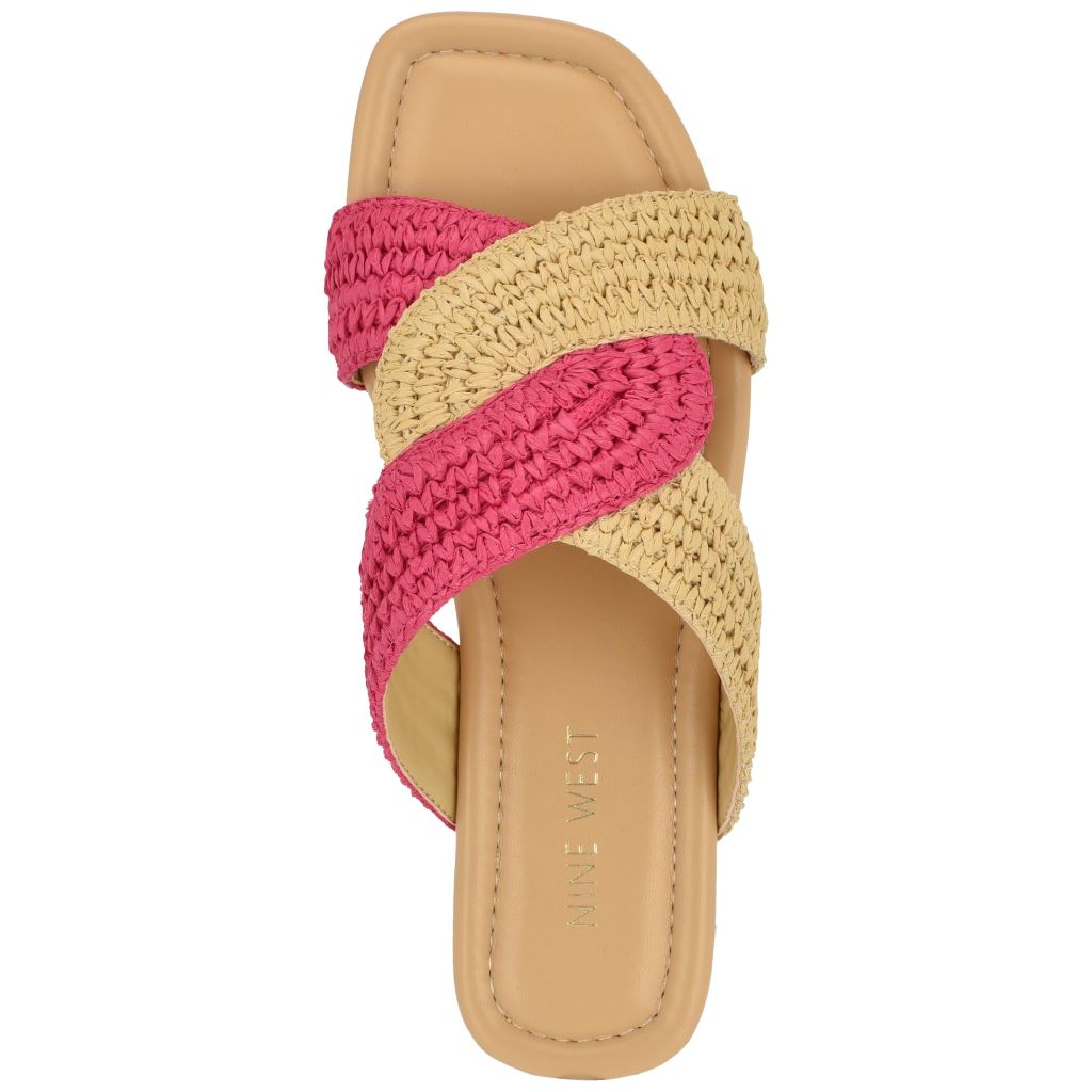 Nine West Women's Quara Sandal, Light Natural/Pink 111, 7