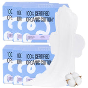 100% Organic Overnight Pads for Women, Ultra Thin Extra Heavy Flow Pads Super Absorbency Feminine Pad (Overnight, Size 5, 72 Ct)