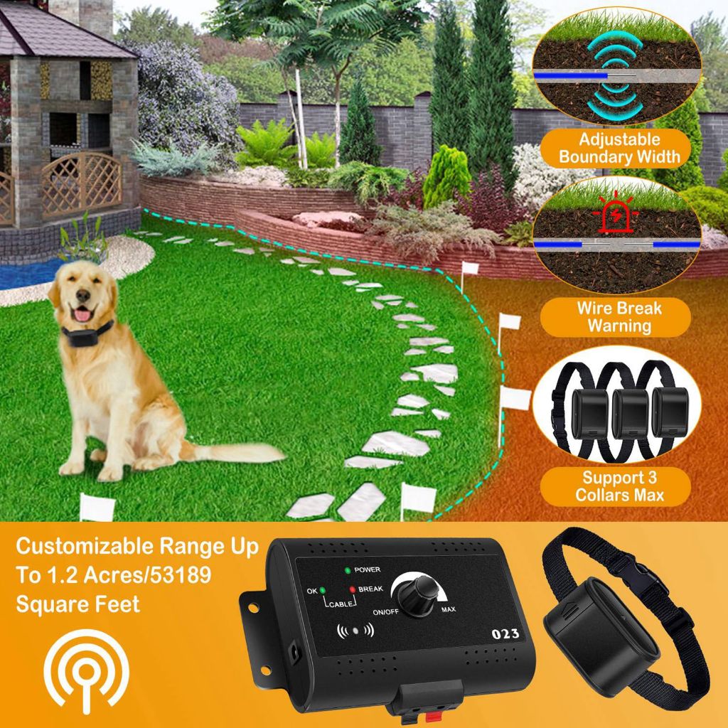 KOCASO Electric Fence for 2 Dogs, Underground Dog Fence System