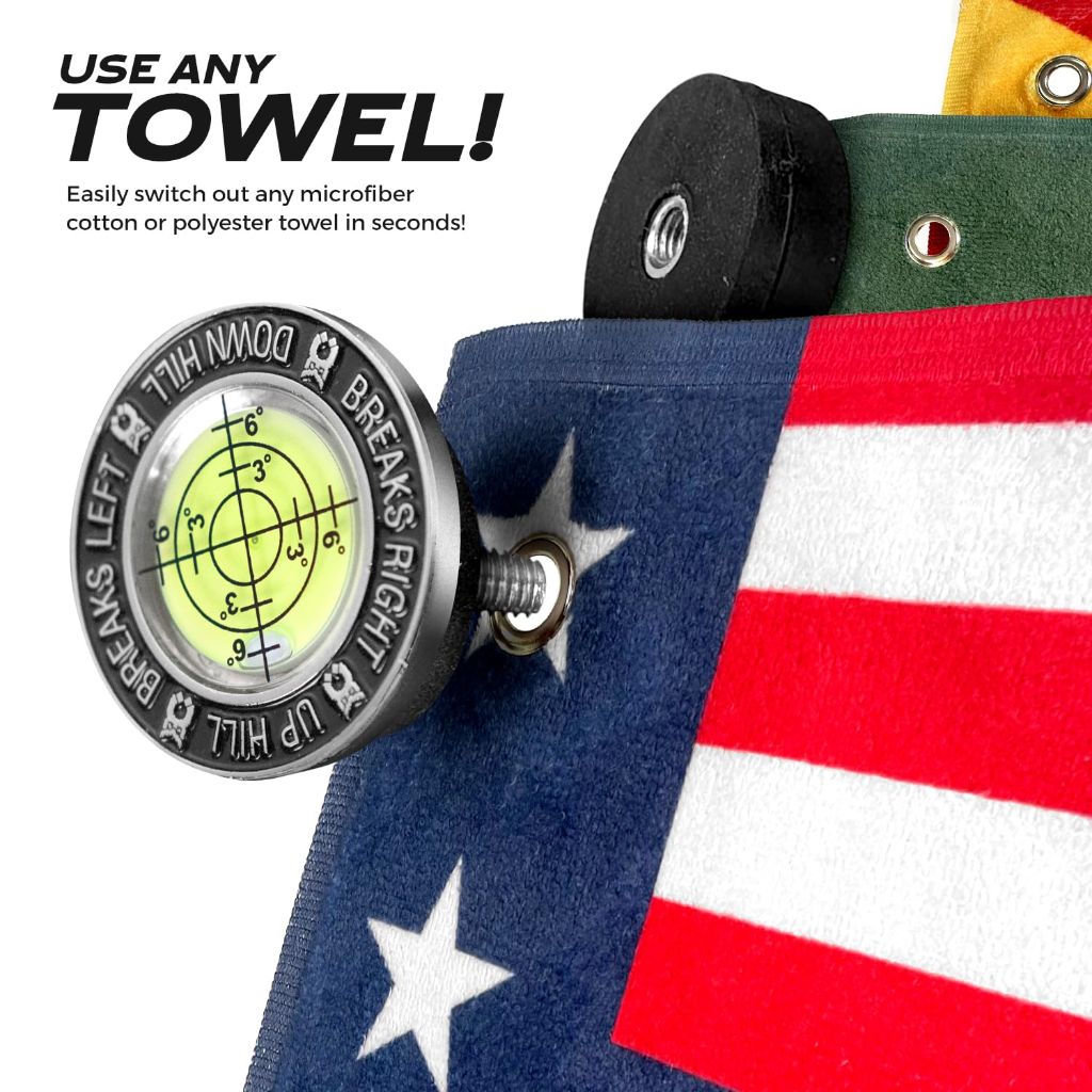 MagnetOwl Magnetic Clip for Any Golf Towel (Bubble Green)