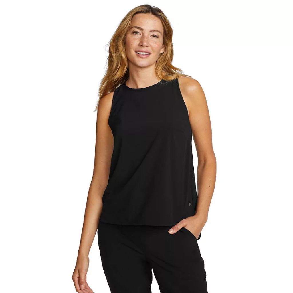 Eddie Bauer Women's Departure Crewneck Tank Top - Black, Size 1X