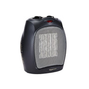 Amazon Basics Ceramic Space Heater, Portable Indoor Heating Solution, 1500W, 7.52"D x 6.34"W x 9.45"H, Black