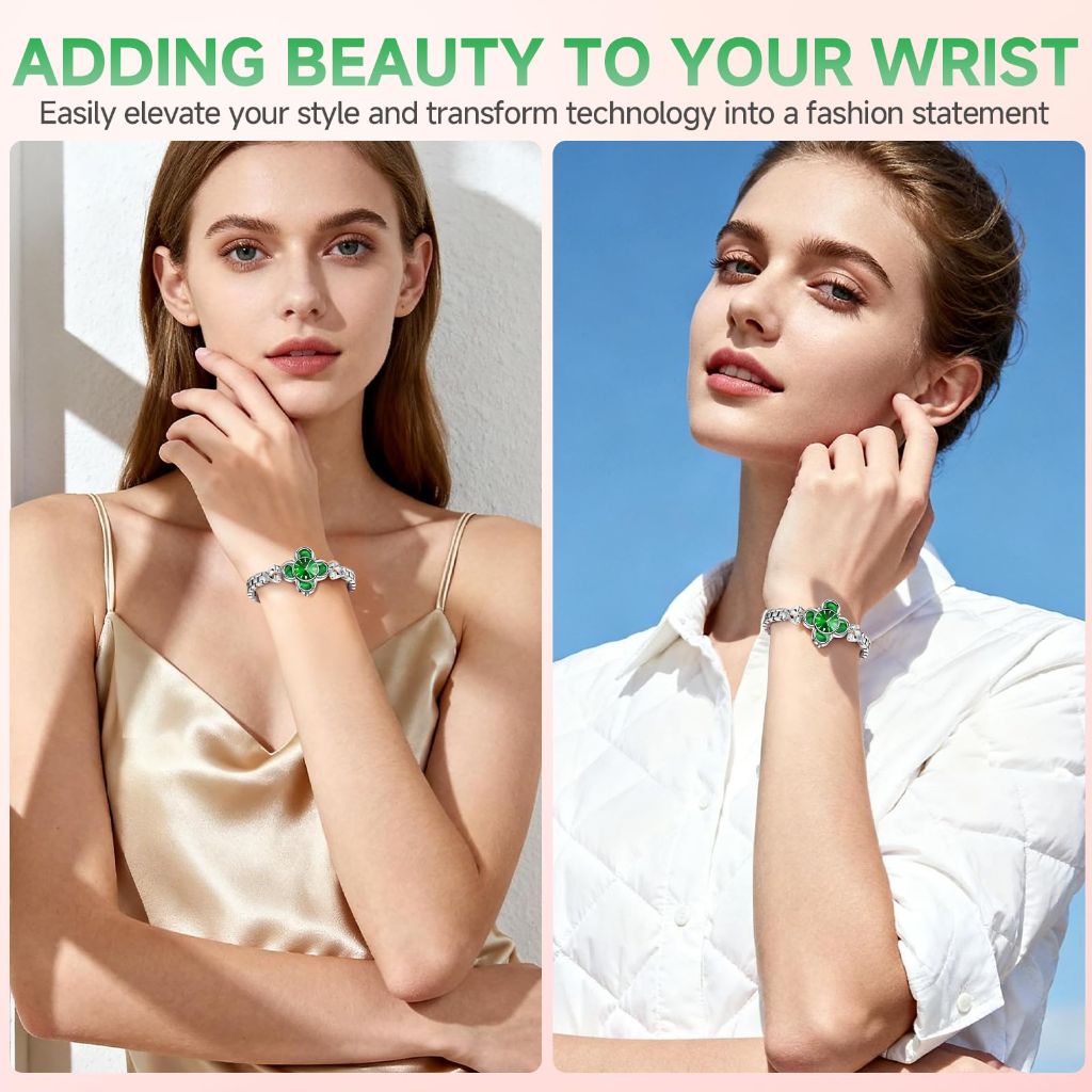 GLPYR Silver Watch for Women, Luxury Casual Fashion Women's Wrist Watches with Smart Notifications