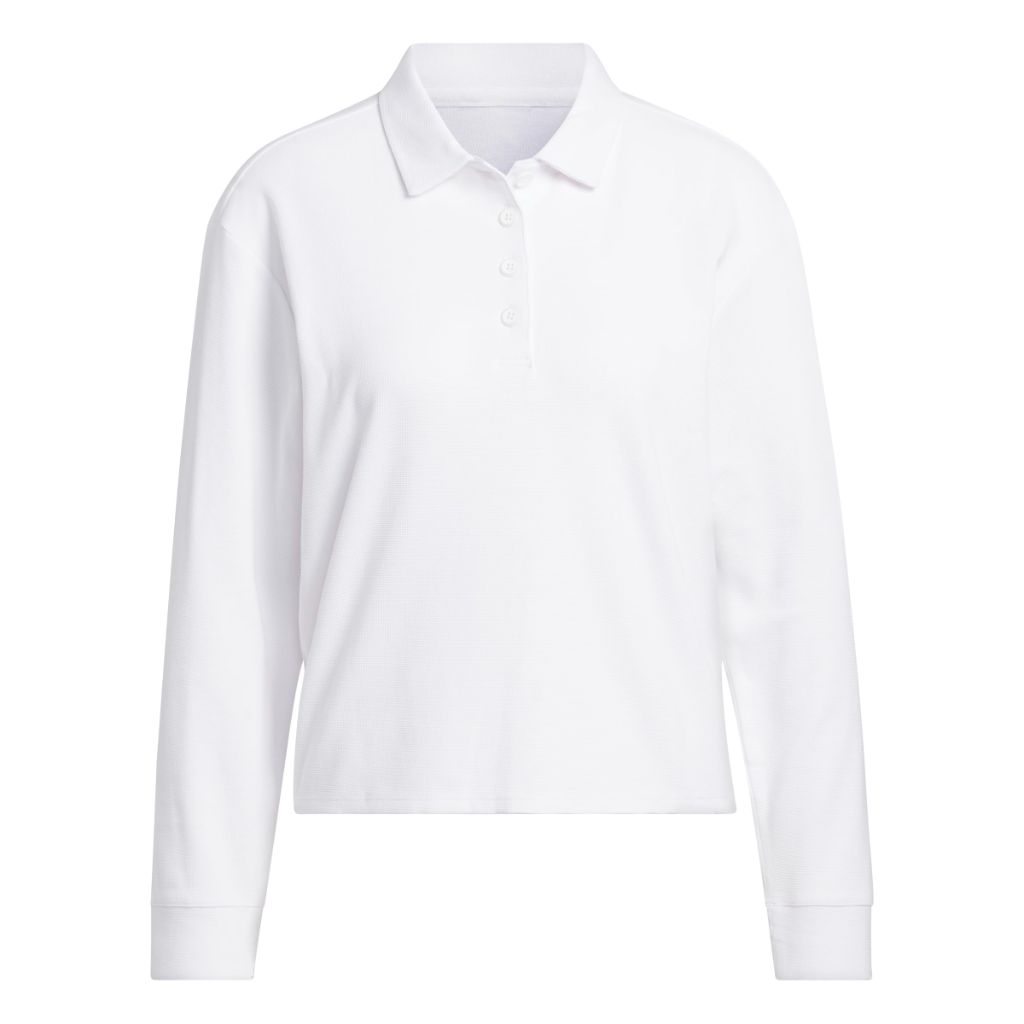 adidas Women's Beyond Long Sleeve Polo Shirt - White, XXL