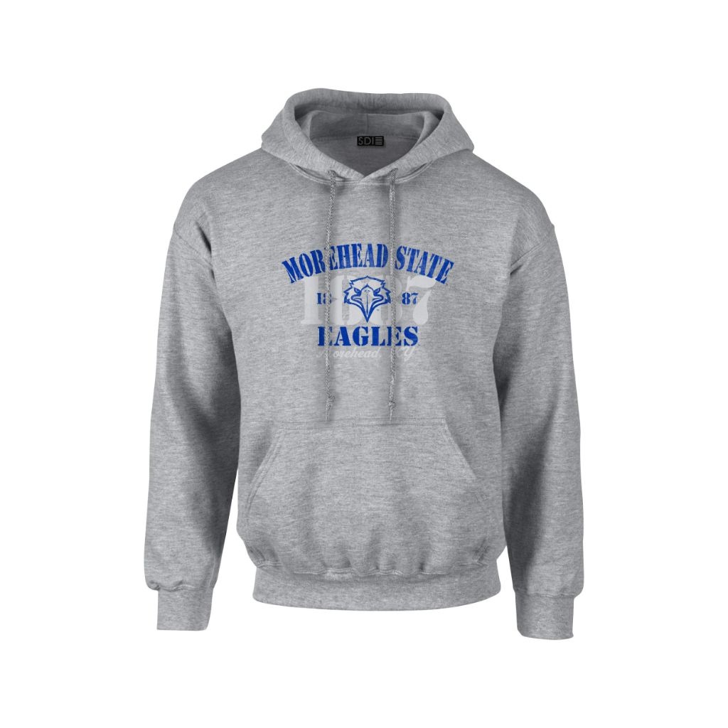 Morehead State Eagles College 50/50 Hoodie, Athletic Gray, 2X