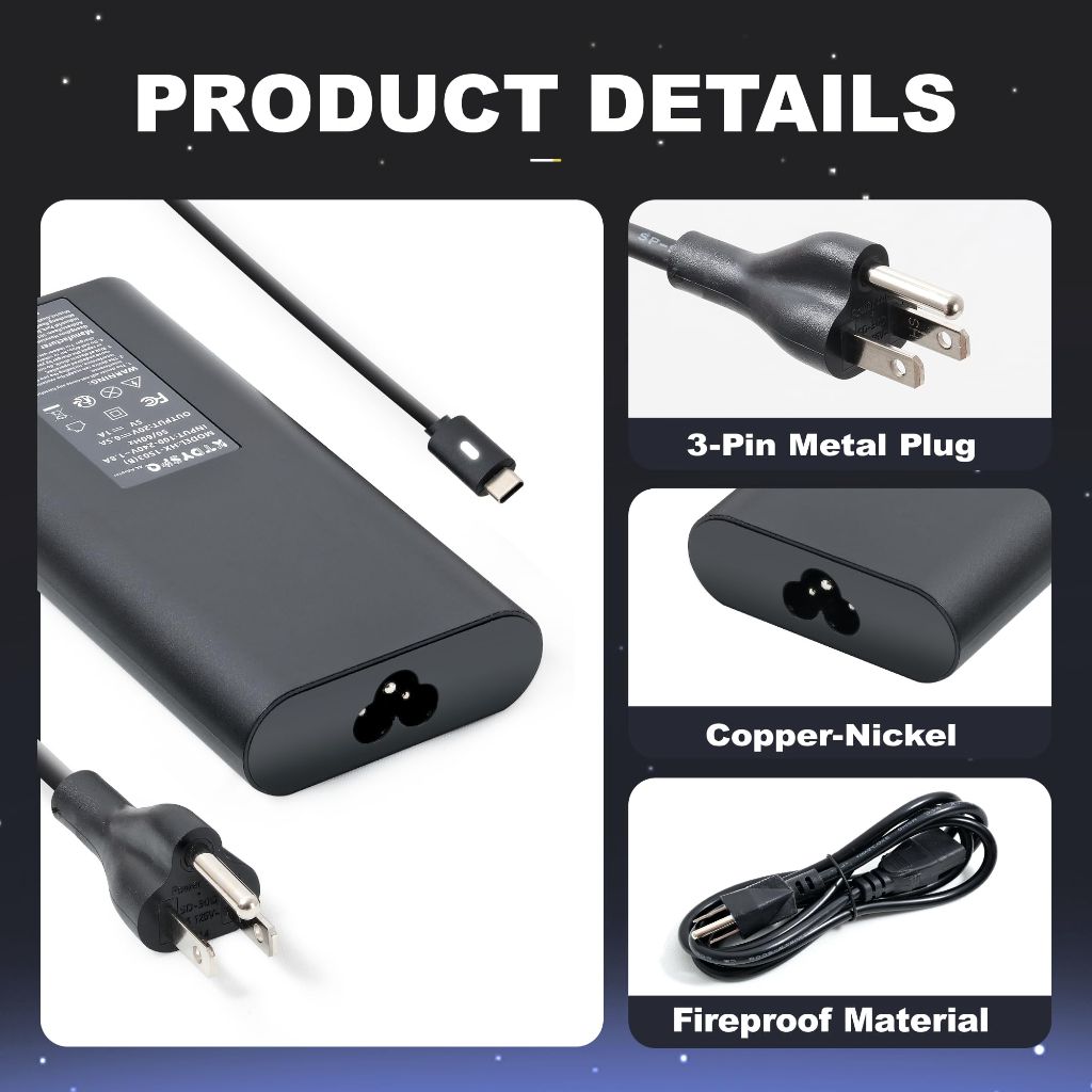 KTDYSPQ 130W Dell USB-C Laptop Charger for Dell XPS 15 17 9575 9500 9700 Precision 5550 5750 3560 Latitude 7410 7310 7210 9410 Alienware X14 X14 R2 Power Cord Fast Charging