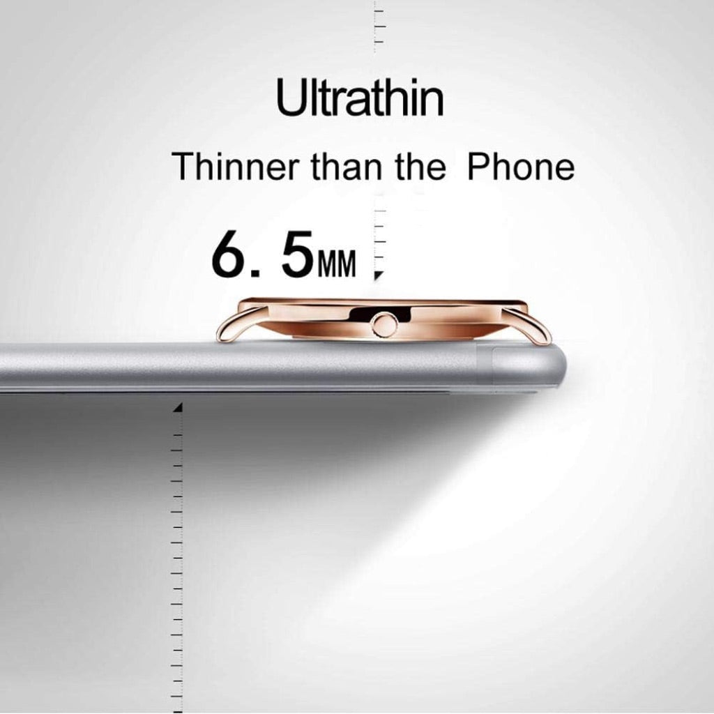 OLEVS Women's Quartz 33mm Wrist Watch, White/Gold Dial, White Leather Band