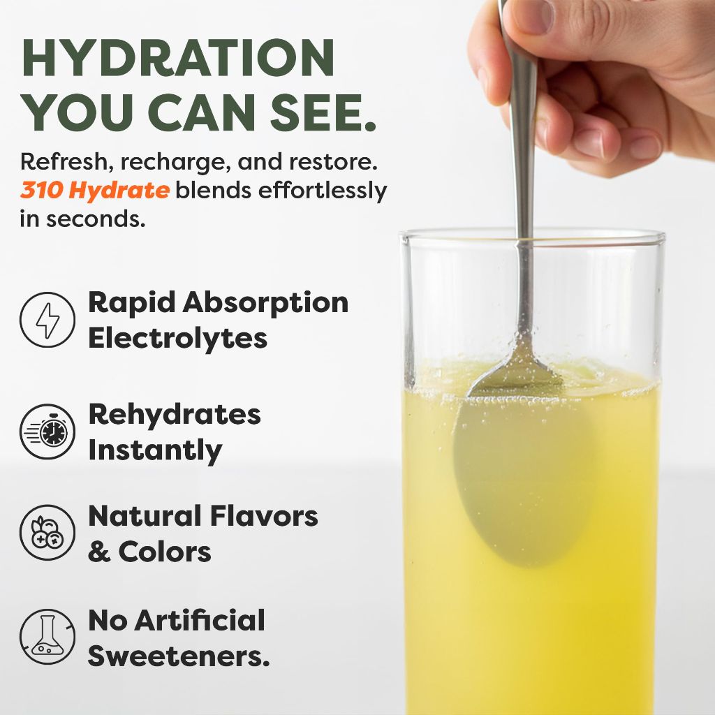 310 Nutrition Daily Energy & Hydration Starter Kit with 6 Energy Lemonade Servings, 6 Hydration Electrolyte Packets & Shaker Cup