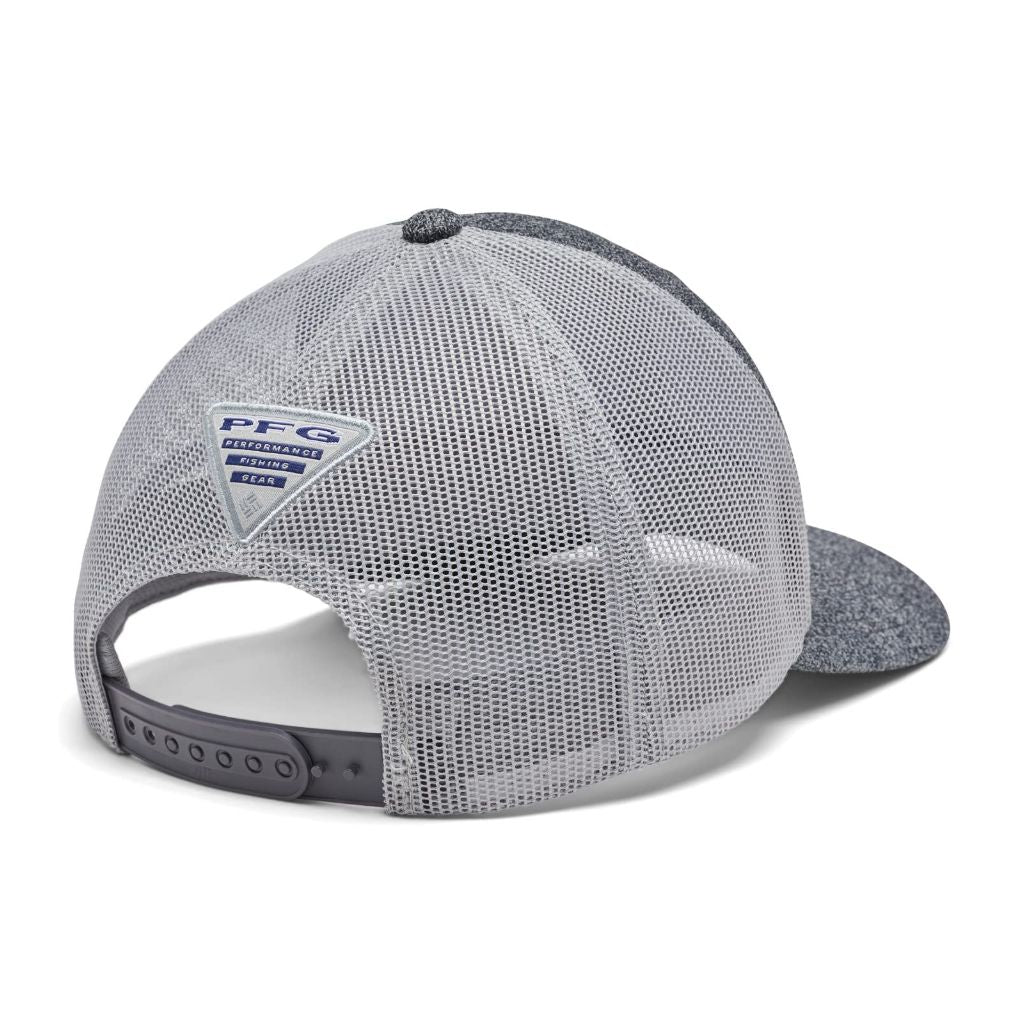 Columbia Unisex PFG Logo Mesh Snap Back, Grill Heather/Cool Grey, One Size
