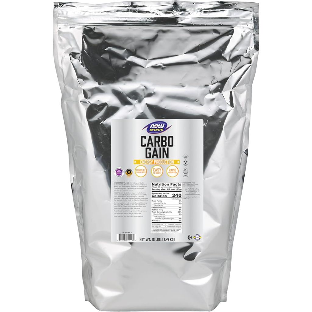NOW Foods Sports Nutrition, Carbo Gain Powder (Maltodextrin), Rapid Absorption, Energy Production, 12-Pound