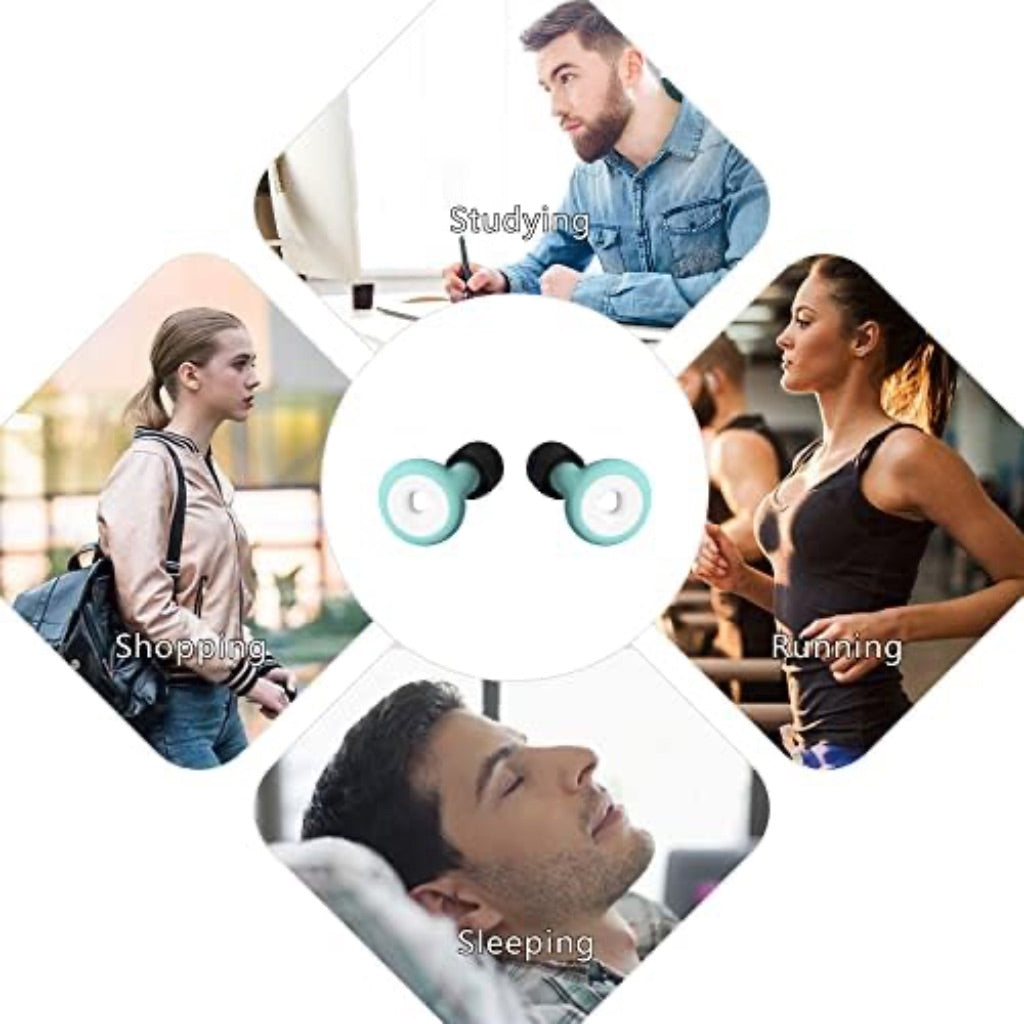 Super Soft Reusable Flexible Ear Plugs for Sleeping Noise Cancelling,Hearing Protection Silicone Ear Plugs for Work,Study,Swimming,Motorcycle-28dB Noise Cancelling-6 Silicone Ear Tips in S/M/L